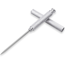Aluminum alloy ice pick, stainless steel handle, knife with safety cover, ice tool, kitchen tool for restaurant, bar, home (silver)