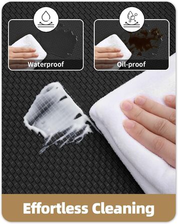 Килимок на кухню COLOR&GEOMETRY 44x150 см, неслизький, PVC, водо- та оліостійкий, з гумовою основою, для кухні, пральні, коридору (Чорний, 60x180 см, прямокутний)