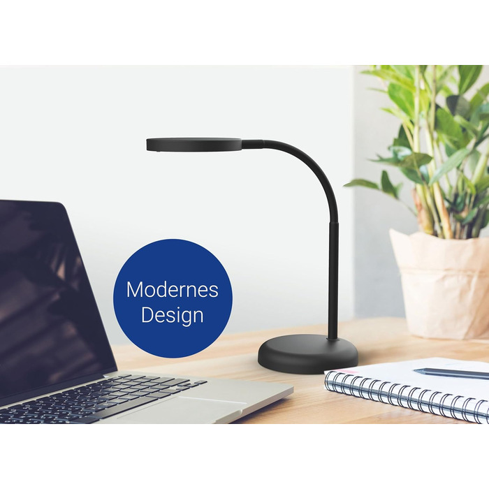 Світлодіодна лампа для столу MAULjoy | Стильна настільна лампа з регулюванням висоти | Настільна лампа для офісу та дому | Чорний колір, 33.5 см