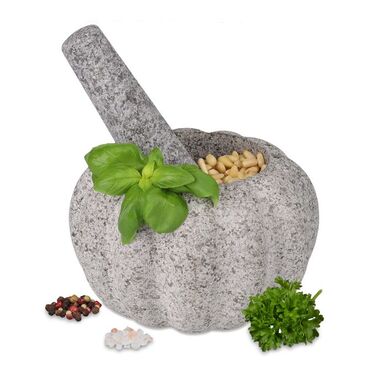 Relaxdays Mortar and Pestle Set made of Granite