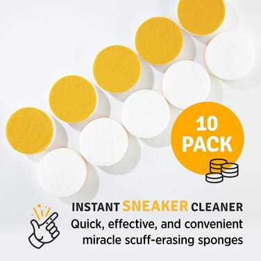 Sneaker Erasers - Instant Sole and Sneaker Cleaner, Premium Shoe Cleaning Set with Double-Sided Sponges, Effective Shoe Cleaner for White Sneakers, Tennis Shoes, Easy, Gentle Rubbing, 10