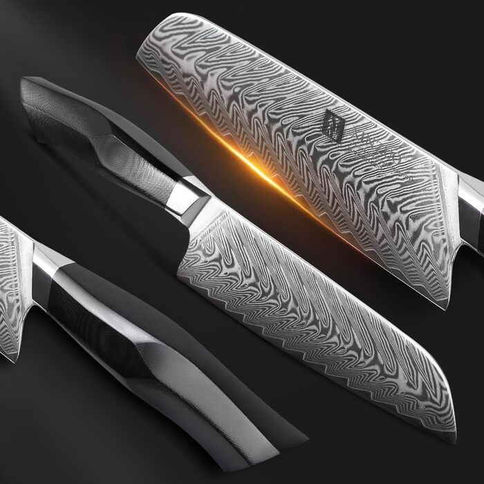 Ніж кухарський XINZUO Damaststahl Kiritsuke 21.5 см, професійний, з ручкою G10 та магнітною піхвою, серія Feng