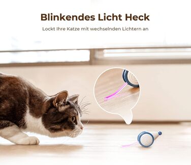 Cheerble Wicked Mouse – електрична іграшка для котів, USB-зарядка, LED, інтерактивна, синя