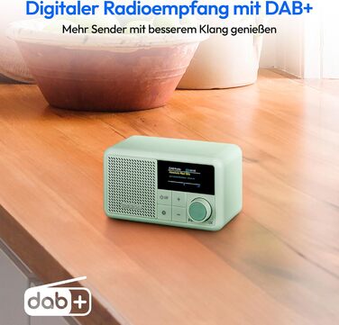 MEDION S66822 Портативне міні радіо DAB+ з Bluetooth, акумулятор до 6,5 годин, зелений колір