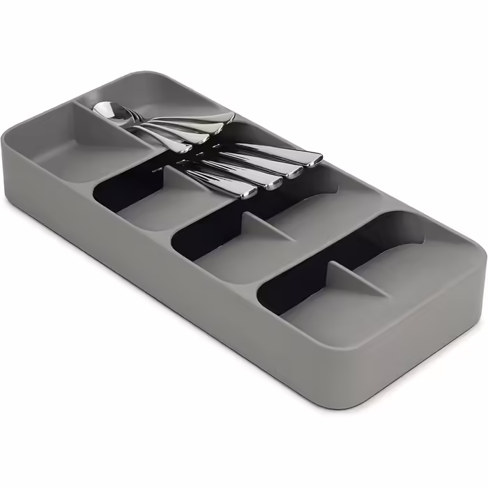 Joseph Joseph DrawerStore - Large Compact Cutlery Drawer Organizer, 8 Compartments, for 48 Pieces - Grey