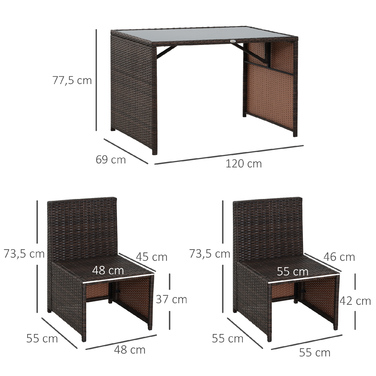 Набір садових меблів Outsunny з ротангу Polyrattan, 5 предметів. Лаунж-набір для саду, балкону або тераси, стійкий до погодних умов та елегантний.