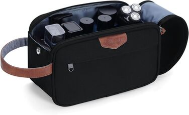 Чоловіча дорожня косметичка ECOHUB, водонепроникна, з великим відділенням та відділенням для мокрого одягу, з переробленого PET, з двома блискавками, чорна