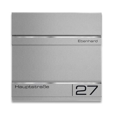 Поштова скринька Metzler Anthrazit RAL 7016 з газетницею та номером будинку, гравіювання імені лазером - сучасний вуличний поштовий ящик з табличкою, водонепроникний та стійкий до іржі | Модель Hermann (Ral9007 Graualuminium)