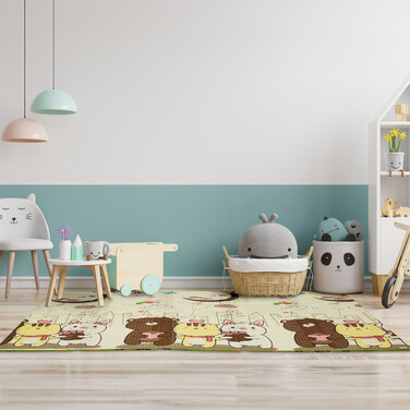 Relaxdays Foldable Play Mat with Animal Motifs