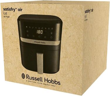 Фритюрниця Russell Hobbs Rapid AirFryer XL 5.5 л SatisFry – без олії, 9 програм, TouchScreen, чорний/сріблястий