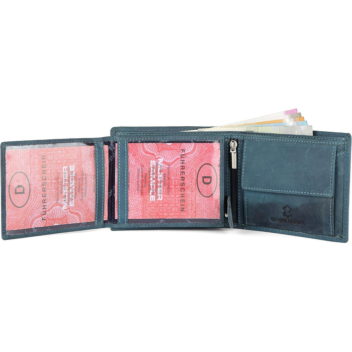 Чоловічий шкіряний гаманець WildHorn Antlers Hunter Blue