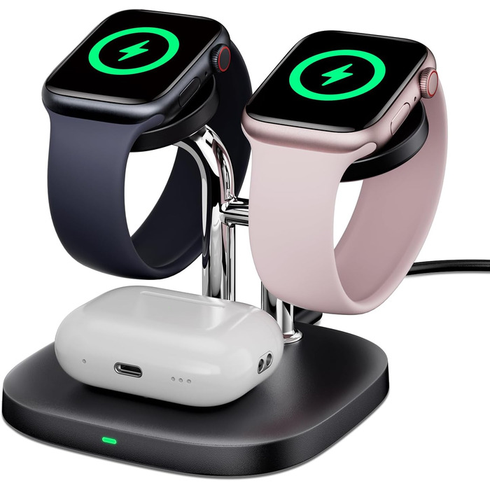 Зарядний пристрій SwanScout для Apple Watch 10/Ultra/9/8/7/6 та AirPods Pro (704A, 3.3W, чорний)