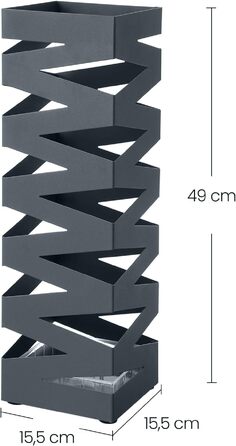 Підставка для парасольок SONGMICS з металу, квадратна, антрацит, 15.5 x 15.5 x 49 см