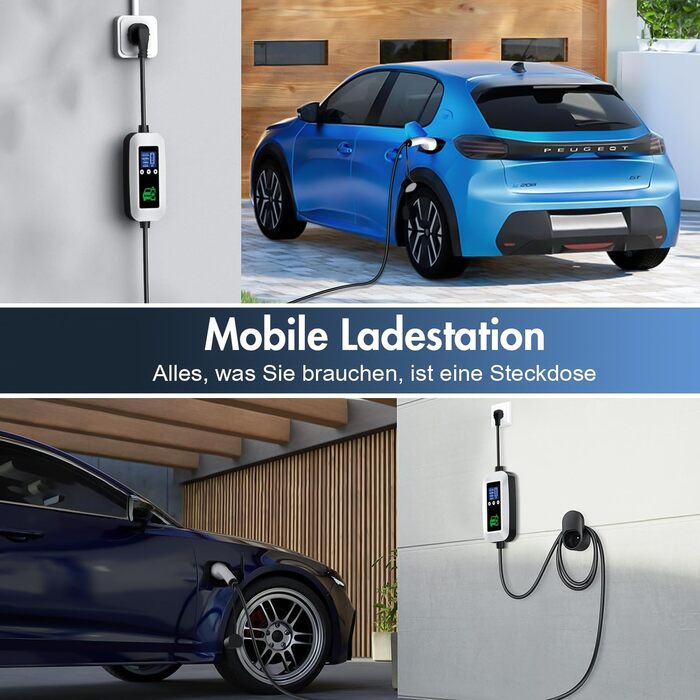 Кабель для зарядки електромобіля Type 2, 3.68kW, 6м, 16A, з цифровим дисплеєм та таймером, для PHEV та EV