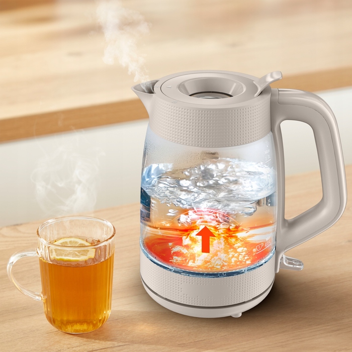 Електричний чайник Tefal KO2G0BE0, 2000 Вт, 1,7 л, прозорий
