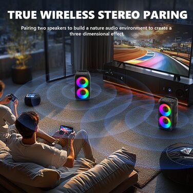 Караоке машина нового покоління 2025 | Система караоке з 2 мікрофонами, Bluetooth, FM, AUX, USB, підтримка TV/Smartphone/iPad | Для вечірок, дня народження, подорожей (Чорний, багатобарвний)