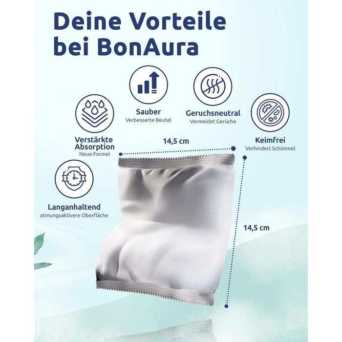 BonAura® Абсорбер вологи без електроенергії - для підвалів, ванних кімнат та інших приміщень - набір з гранул для поглинання вологи (4 x поглинач) - захист від плісняви