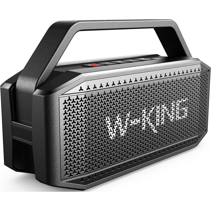 W-KING Bluetooth колонка 100W (60W) чорна, портативна, водонепроникна IPX6, глибокий бас, до 40 годин, AUX, TF, EQ для вечірок та активного відпочинку