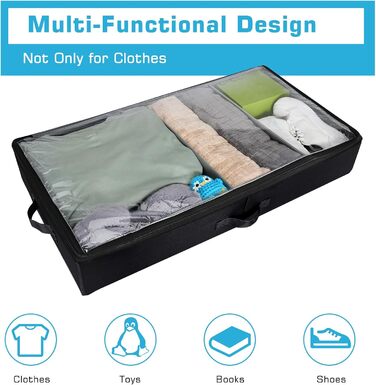 Органайзери для зберігання під ліжком Xtsuen (2 шт.) з металевим каркасом та колесами, велика місткість, для одягу, взуття, ковдр