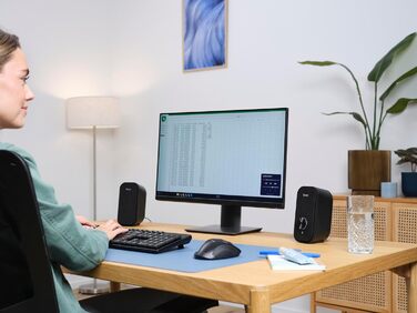 Комп'ютерні колонки Trust Orada USB 2.0, 12W, Чорні. Комплект з навушниками та AUX 3.5mm