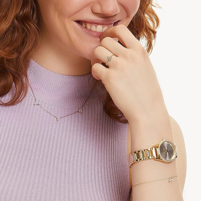 Годинник Tamaris для жінок - Спортивний та елегантний годинник на зап'ястя 30 мм (Золотий, Tiny Zirkonia)