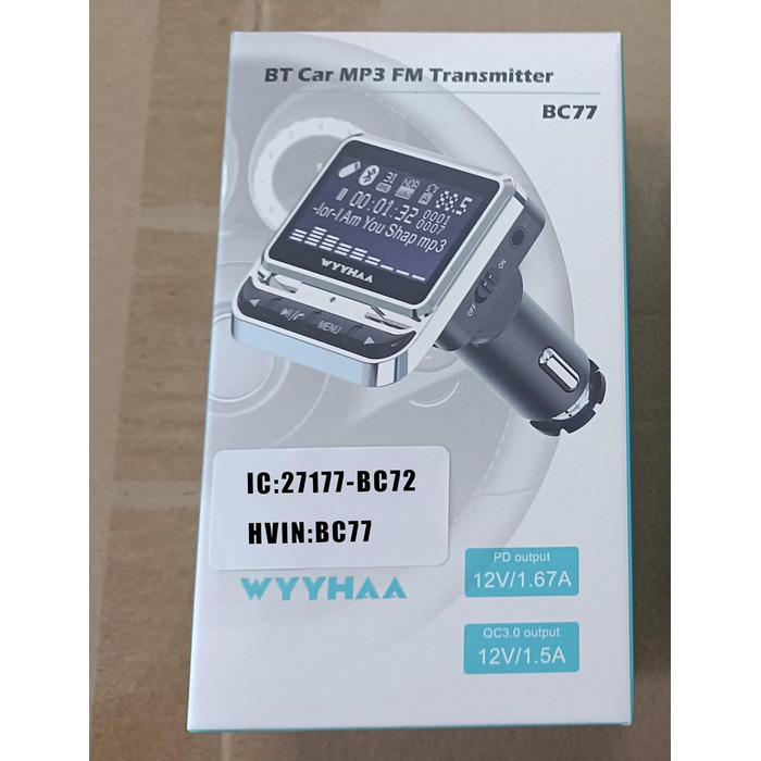 FM-трансмітер LEIDIMUS Bluetooth для авто, бездротова гарнітура, MP3-плеєр, USB-зарядка, з пультом дистанційного керування