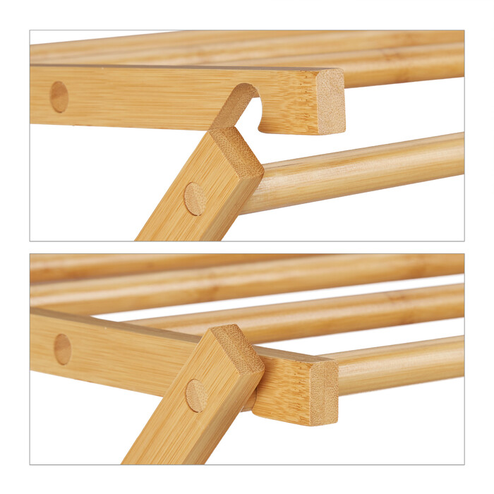 Relaxdays Extendable Bamboo Towel Rack