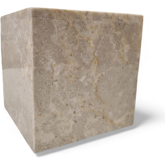 Marble Tissue Box - Natural Stone Cosmetic Tissue Holder - Beige Stone Tissue Box for Bathroom, Living Room, Hallway, etc.