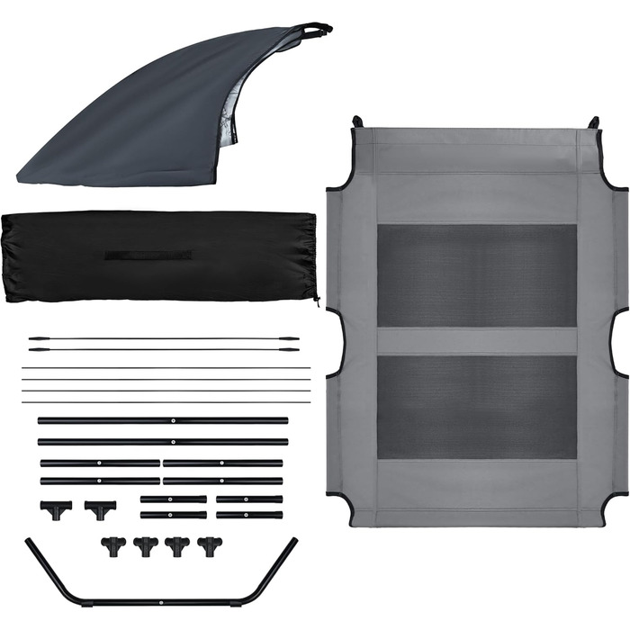 Підвищене ліжко для собак з балдахіном, ліжко для домашніх тварин Outdoor для кемпінгу, пляжу. Ліжко для собак з водонепроникним дахом, диван для собак з дихаючою сіткою. Розмір XL - 122 x 92 x 102 см (L-92 x 76 x 92 см)