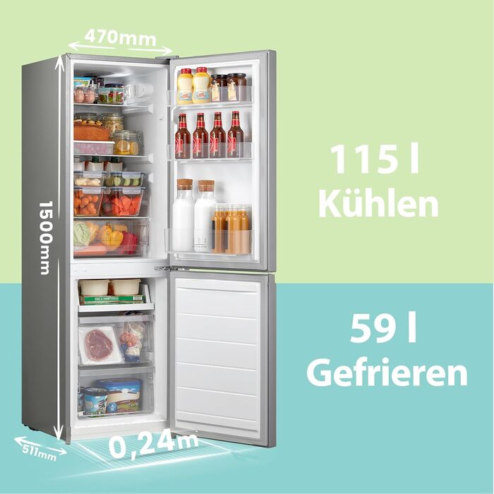 Холодильник Comfee RCD115DK2 з морозильною камерою, 80л, для дому та офісу, чорний, регулювання температури