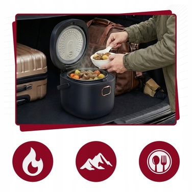 Автомобільна мультиварка-рисоварка 2л, туристична плита 12В/24В для TIR та мікроавтобусів