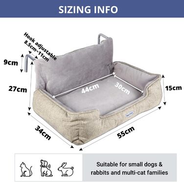 Килимок для котів на батарею Happi N Pets, лежанка для котів, підвісна, бежевий, 55x34x27 см