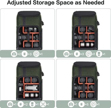 MOSISO Рюкзак для камери 17.3 дюйма, DSLR/SLR/Беззеркальна камера, великий для чоловіків/жінок, фотосумка з відділом для ноутбука, тримачем для штатива та дощовиком, сумісний з Canon/Nikon/Fuji, блакитний (оливковий)