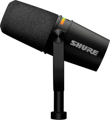 Shure MV7+ Повний комплект для подкастингу: USB/XLR мікрофон, LED-сенсор, автоматичне регулювання, цифровий поп-фільтр, ефекти реверберації - Білий