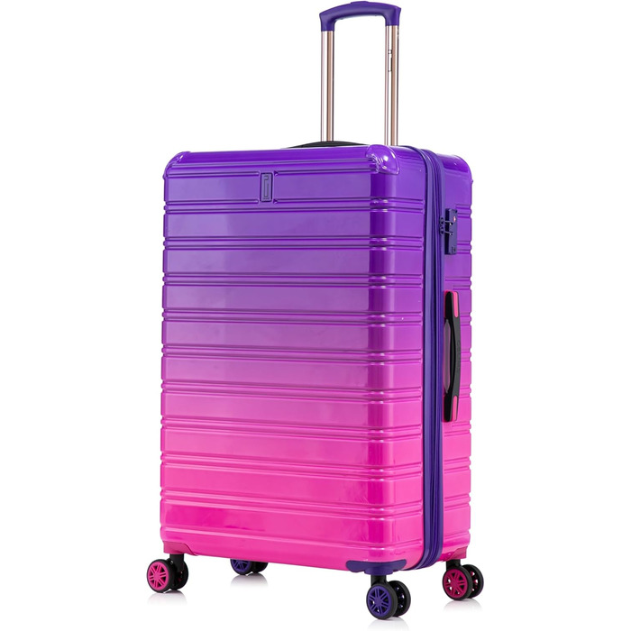 Набір валіз з полікарбонату | 3-кільний набір | Ручна валіза + Середня валіза + Велика валіза | Набір валіз | Турквіс (великий 75см, фіолетовий)