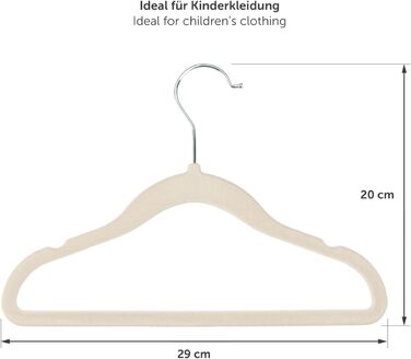 50 шт. дитячі вішалки для одягу Laleni з оксамитовим покриттям - обертаються на 360° - неслизькі, білі, слонова кістка