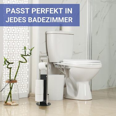 Набір для туалету WENKO Ravina 3в1 з нержавіючої сталі матового кольору (тримач туалетного паперу, тримач запасних рулонів, тримач щітки) Ø 20 x 70 см, сріблястий матовий