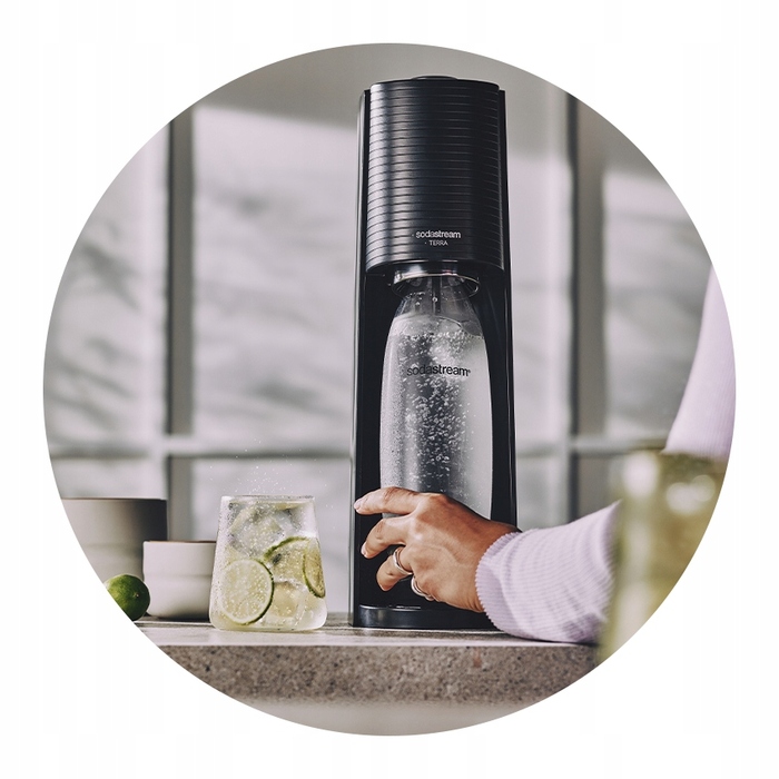 Сифон для води SodaStream Terra, чорний + пляшка Fuse 1 л + балон з газом