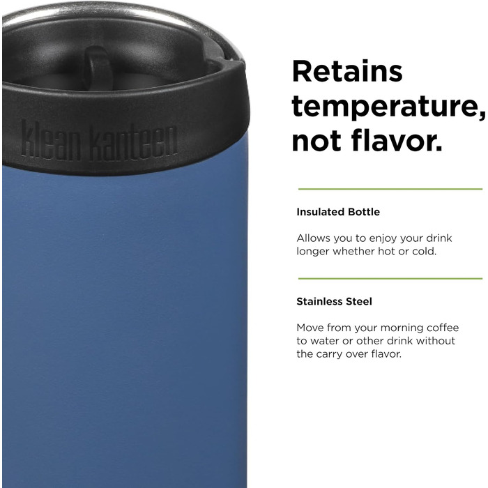 Klean Kanteen Men's tkwide Water Bottle (473 ml, Real Teal)