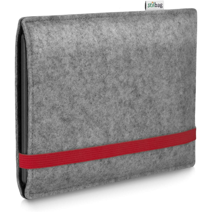 Чохол для Kindle Paperwhite 7-го покоління | Стильний чохол для електронного читача Leon | Вовняний фільц, Made in Germany (Антрацит - зелений) (Світло-сірий - червоний)