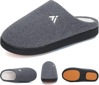 Тапочки жіночі зимові Mishansha Herren з піною пам'яті, антиковзкі, розмір 36-49 (темно-сірий, 37 EU)