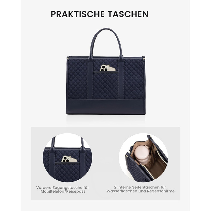 Сумка для ноутбука LOVEVOOK жіноча водонепроникна для роботи та навчання, 17 дюймів, темно-синя. Бізнес-сумка, портфель, сумка для викладача