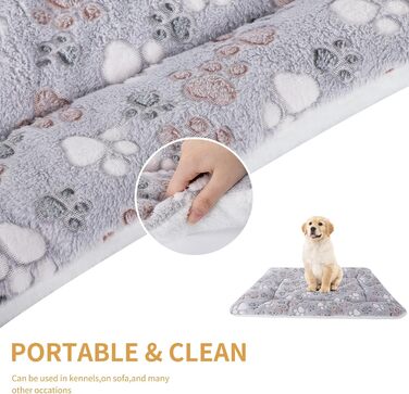 М'який флісовий лежак для собак та котів - фліс, 89x68 см (синій фон, білі зірки)