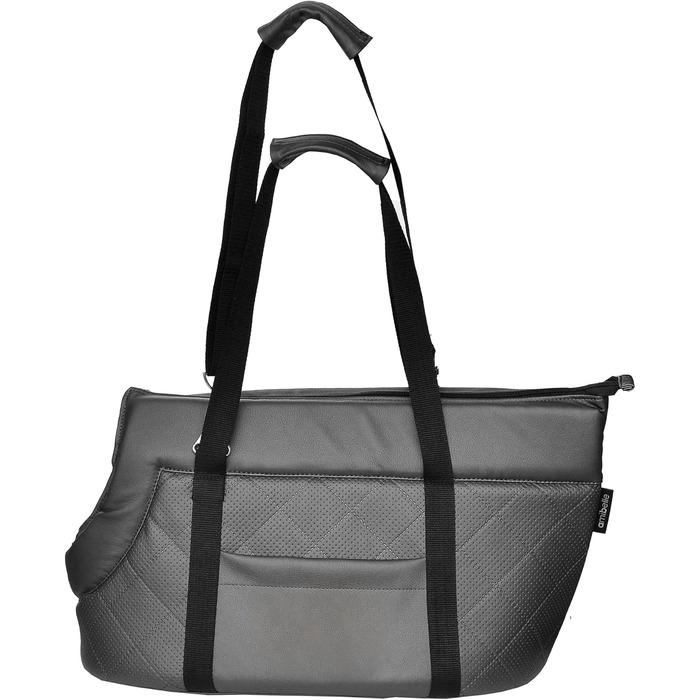 Сумка-переноска для собак та котів | Сумка-переноска на плече для тварин до 15 кг | Чорний колір, матеріал: штучна замша (вельвет), розмір L