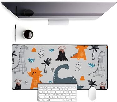 Килимок для столу XXL, ігровий Mousepad, Pad для клавіатури, стильний аксесуар для столу - покращує точність та швидкість, миється, ВОДОНЕПРОНИКНИЙ (DARK ) (Жовтий, Сірий)