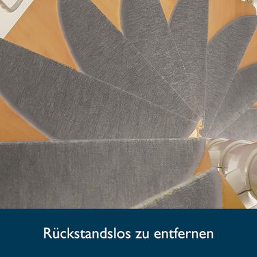 Килимок на сходи Beautissu ProStair 55x15 см (15 шт.) - сірий, самоклеючий, для вузьких сходів