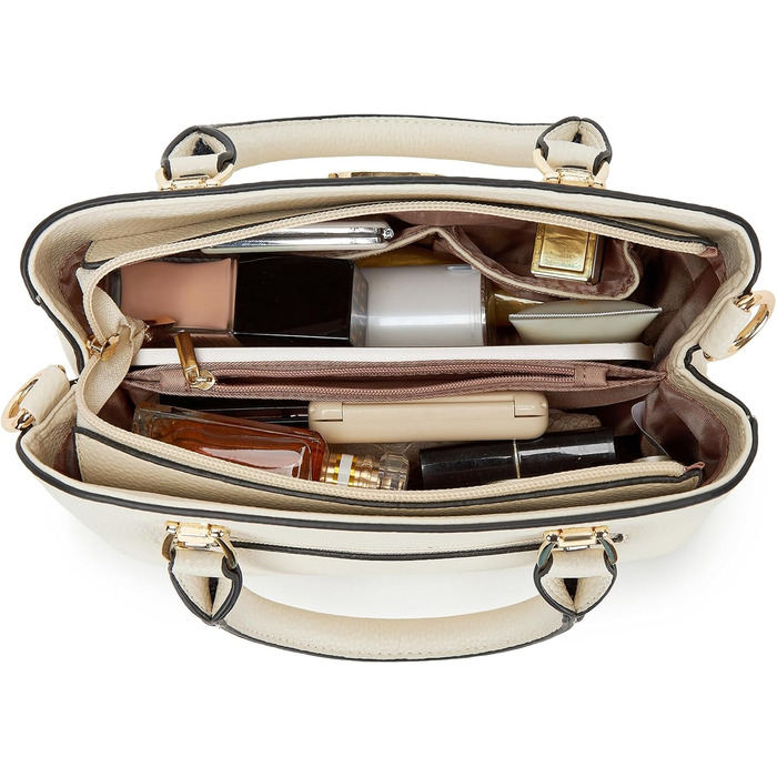 Сумка жіноча Miss Lulu середнього розміру через плече з рельєфним малюнком лічі, бежева (1-3) - для роботи, відпочинку, повсякденного використання