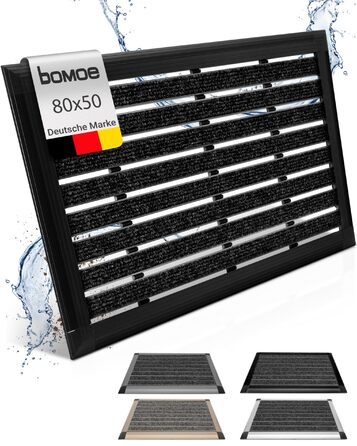 Прикладний килимок для входу AluGant 50x80 см, алюмінієвий скребок для взуття для вулиці, антрацит