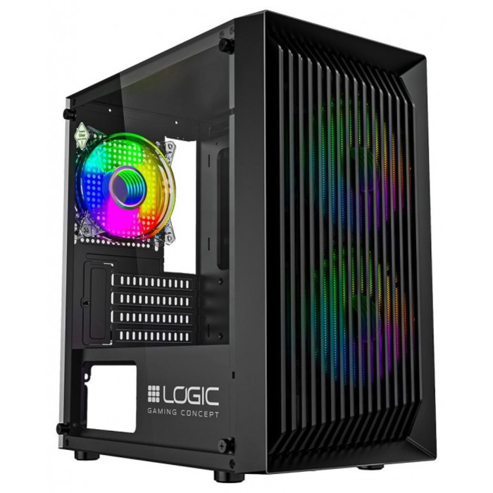 Ігровий комп'ютерний корпус Logic Atos ARGB mini, чорний, 3 вентилятори