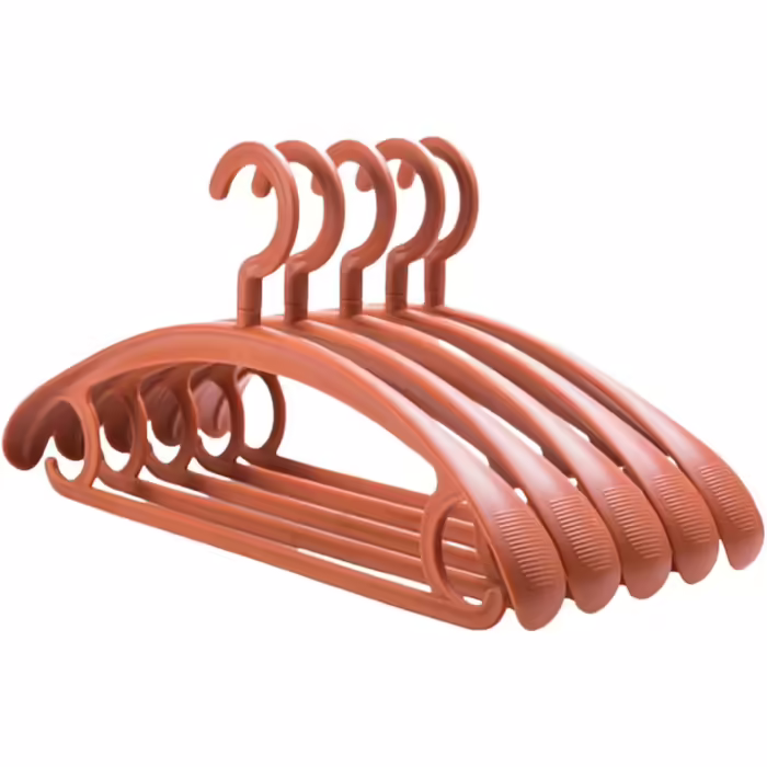 Trrcylp 10-Piece Heavy-Duty Plastic Clothes Hangers, 11.3 kg Capacity, Swivel Hook, Wide Shoulders, Non-Slip, Thick Clothes Hangers (Orange)
